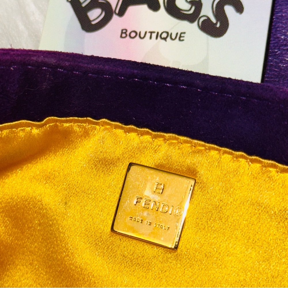 Fendi: Suede Logo FF Mini Tote Bag - Picture 15 of 16